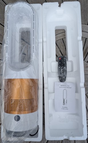 Bladeless tower fan white - white, gold