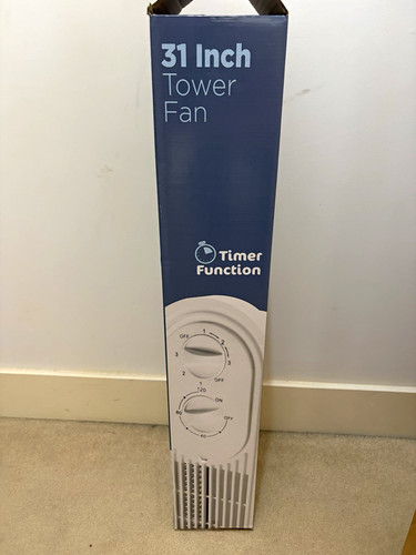 White bladeless tower - white, fan