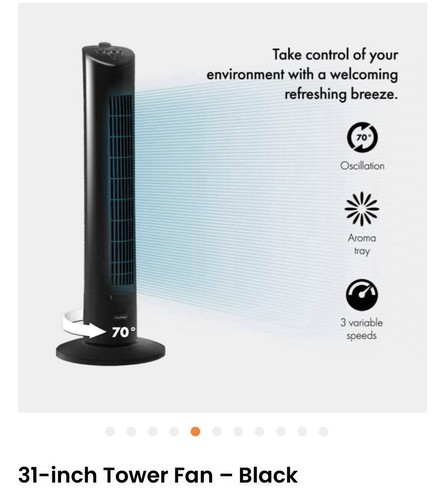 Vonhaus tower fan black - tower,