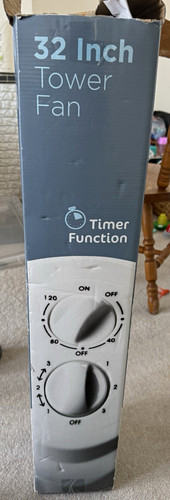 Inch grey tower fan - grey, with