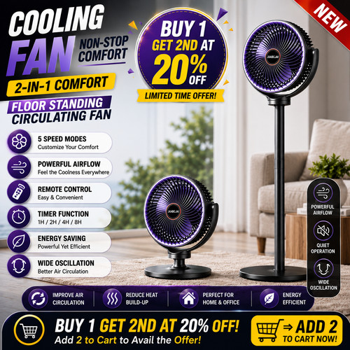 Silent standing fan for - fan,